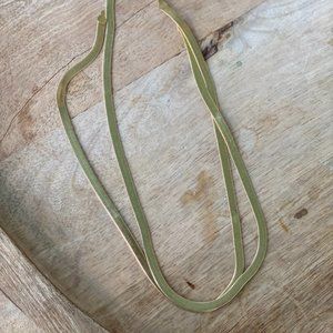 Gold Herringbone Chain Necklace (2)